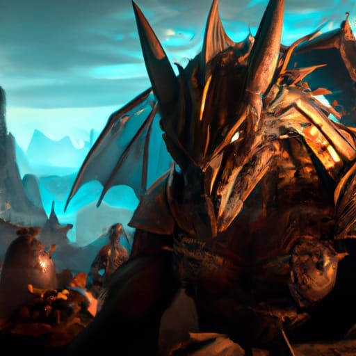 Dragonborn in Dark Fantasy Style, Detailed 8K Art