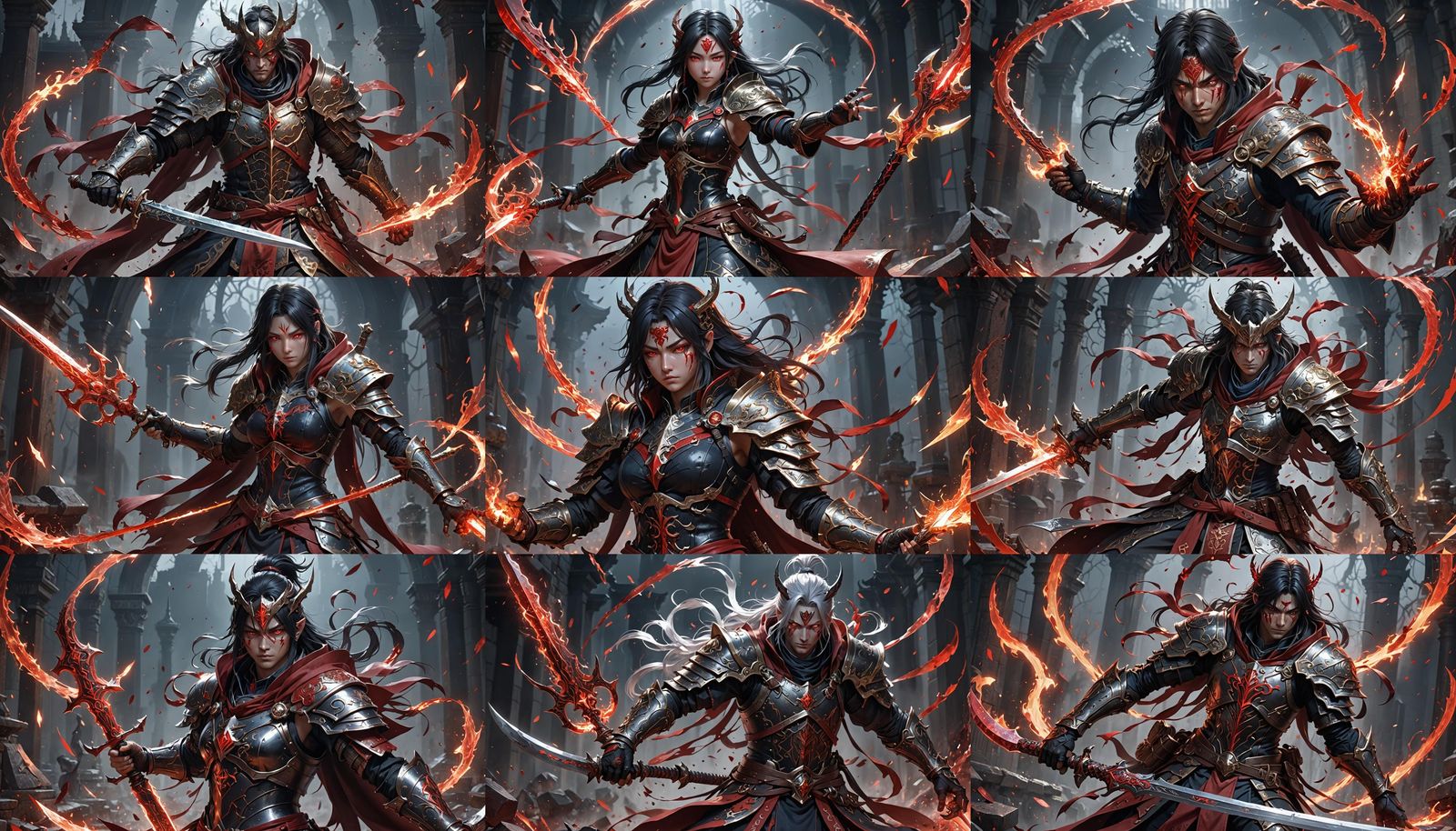 Arcane Warrior Manipulating Blood in 3D Anime Style