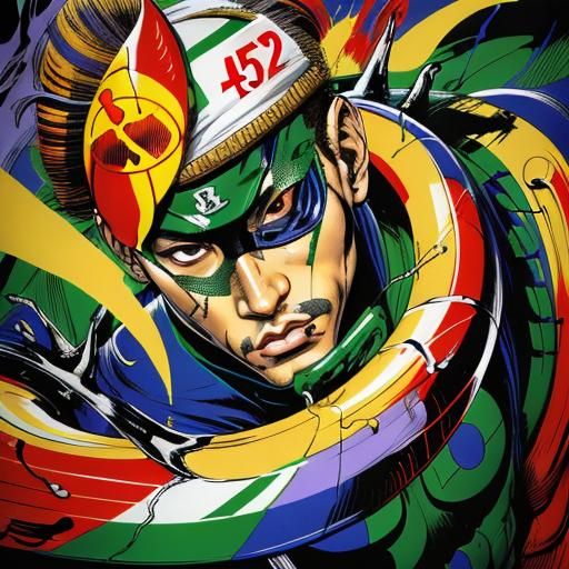 Detailed Soldier Pencil Sketch with Graffiti Art