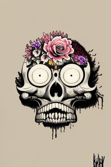 Flower skull