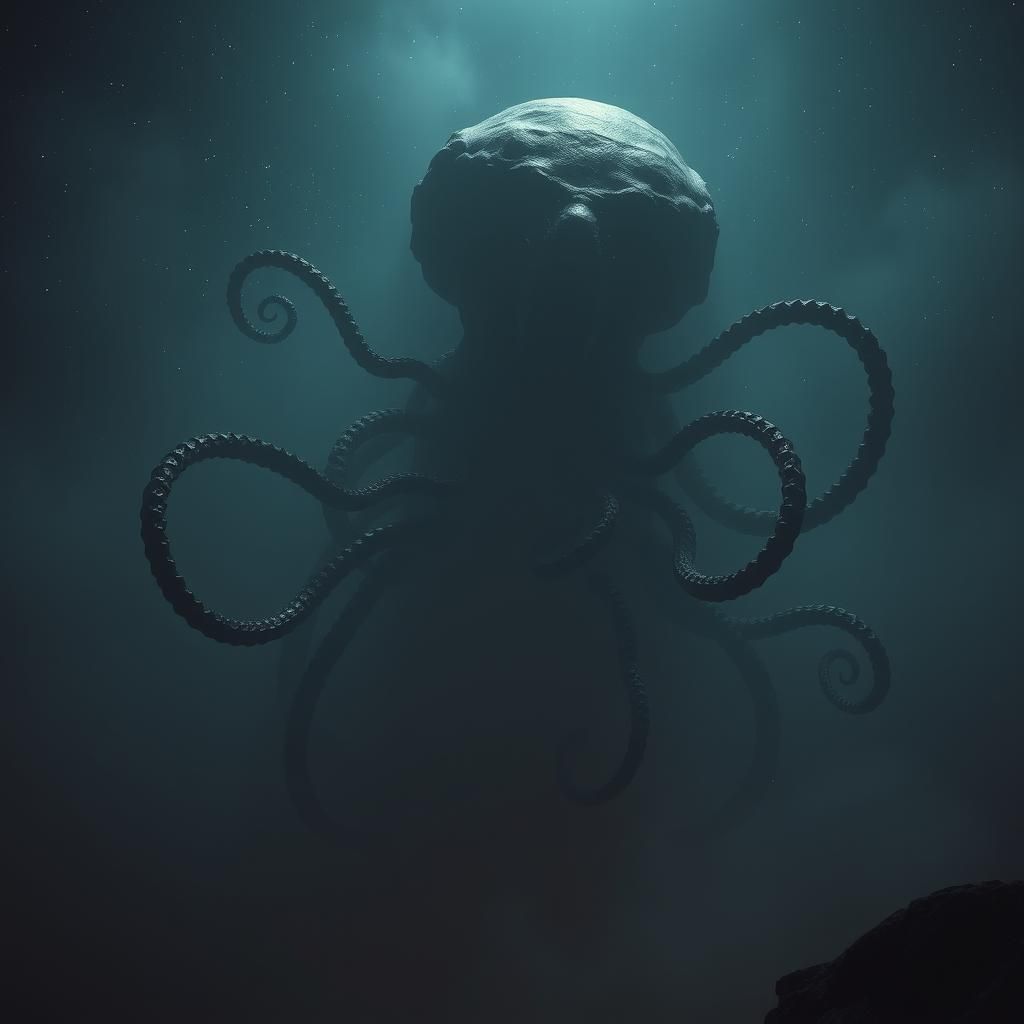 Nightmarish Biomechanical Eldritch Horror in Dark Art Style