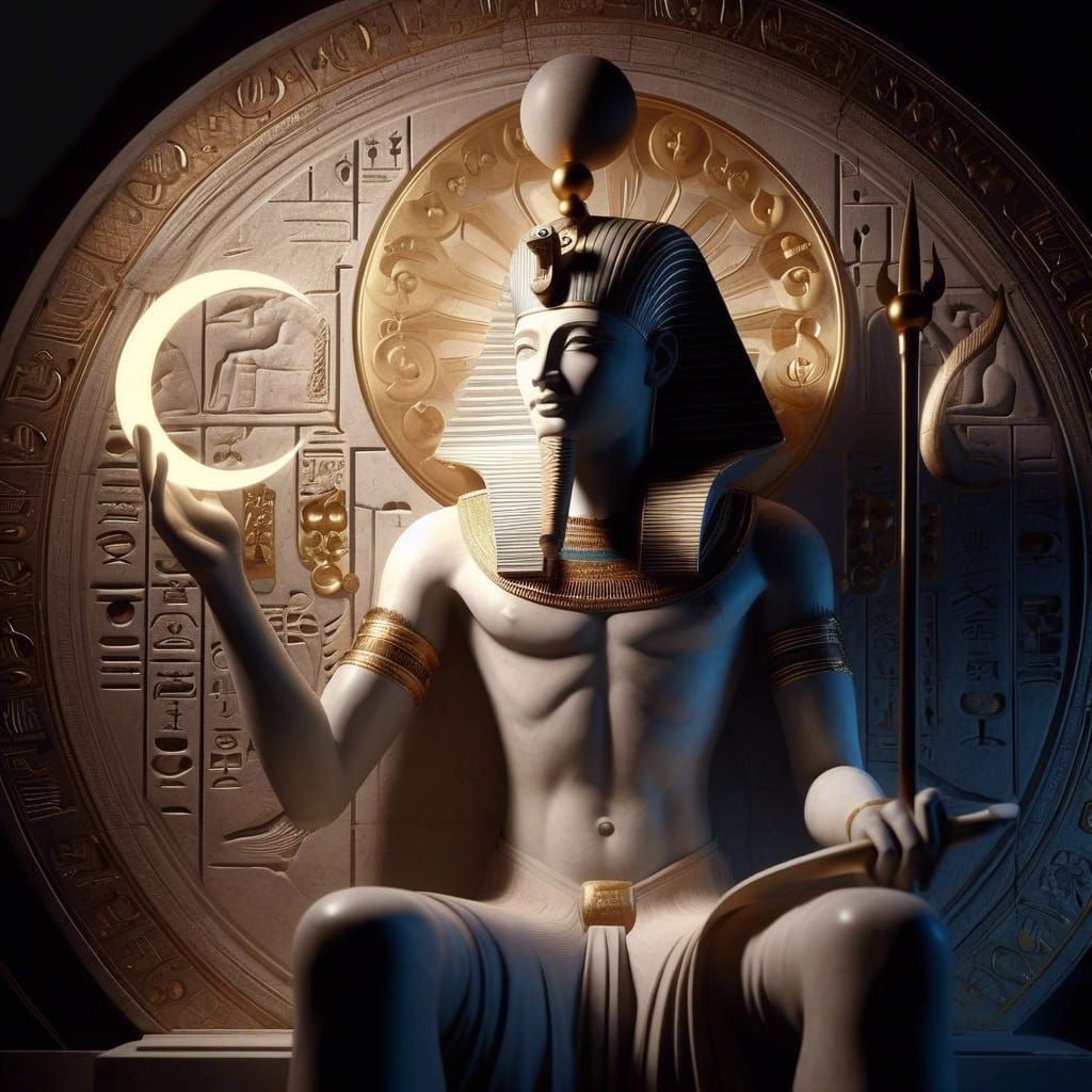 Khonsu: Lunar Luminary in Mythic Style