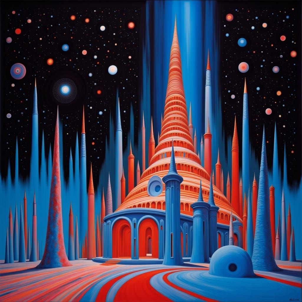 Cosmic Fortress in the Starry Night