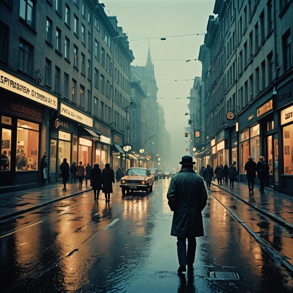 Conceptual Street Scene in Lomochrome Style