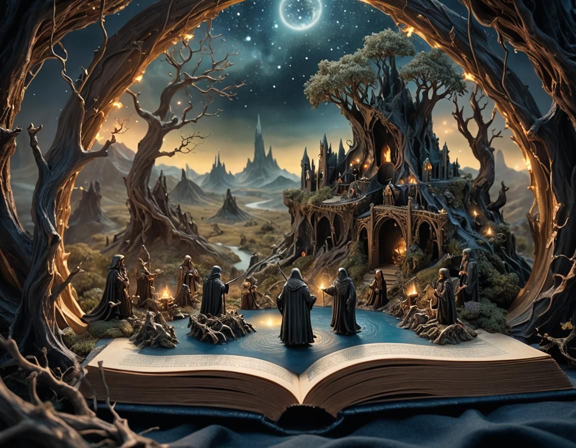 Miniature Lord of the Rings World as Digital Art