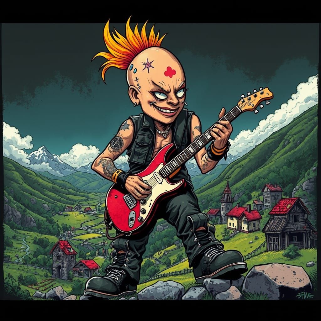 Giant Punk Rocker Concert in Verdant Valley