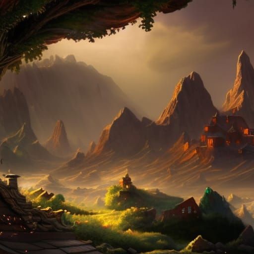 Detailed Matte Painting of a Fantastical Greek City