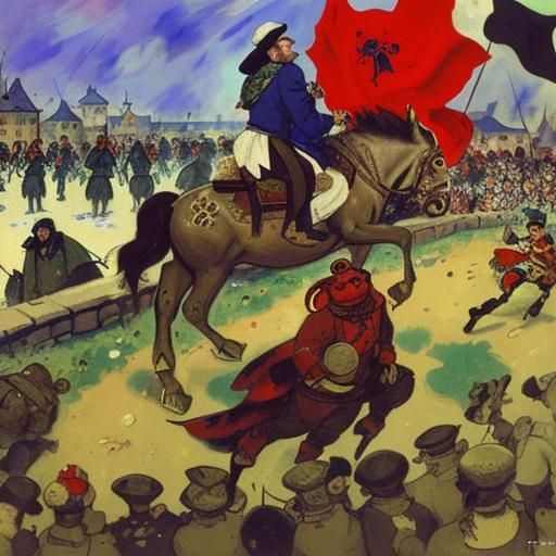 Frog Observes Battle in Early 20th-Century Style