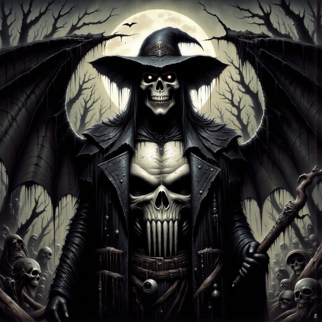 Grimdark Punisher in Dark Fantasy Style