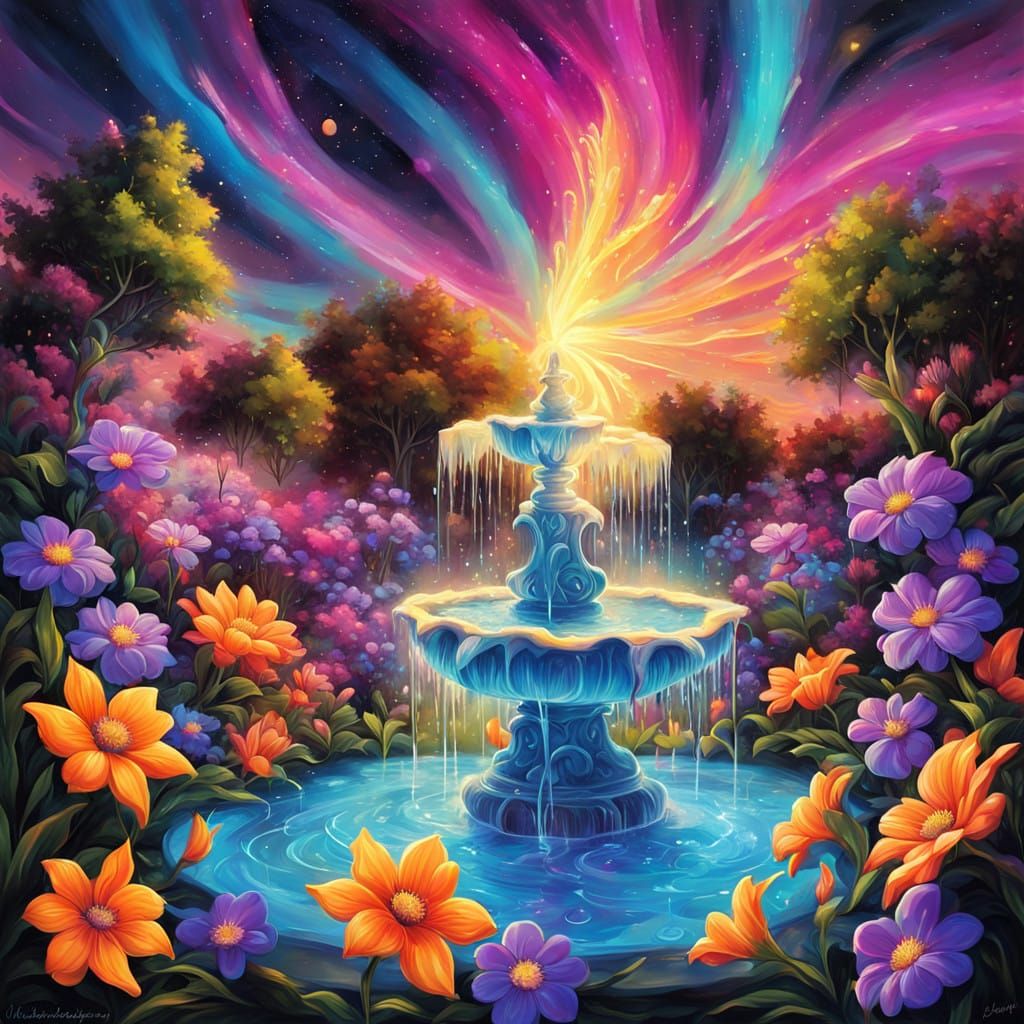 A Luminous crystal fountain