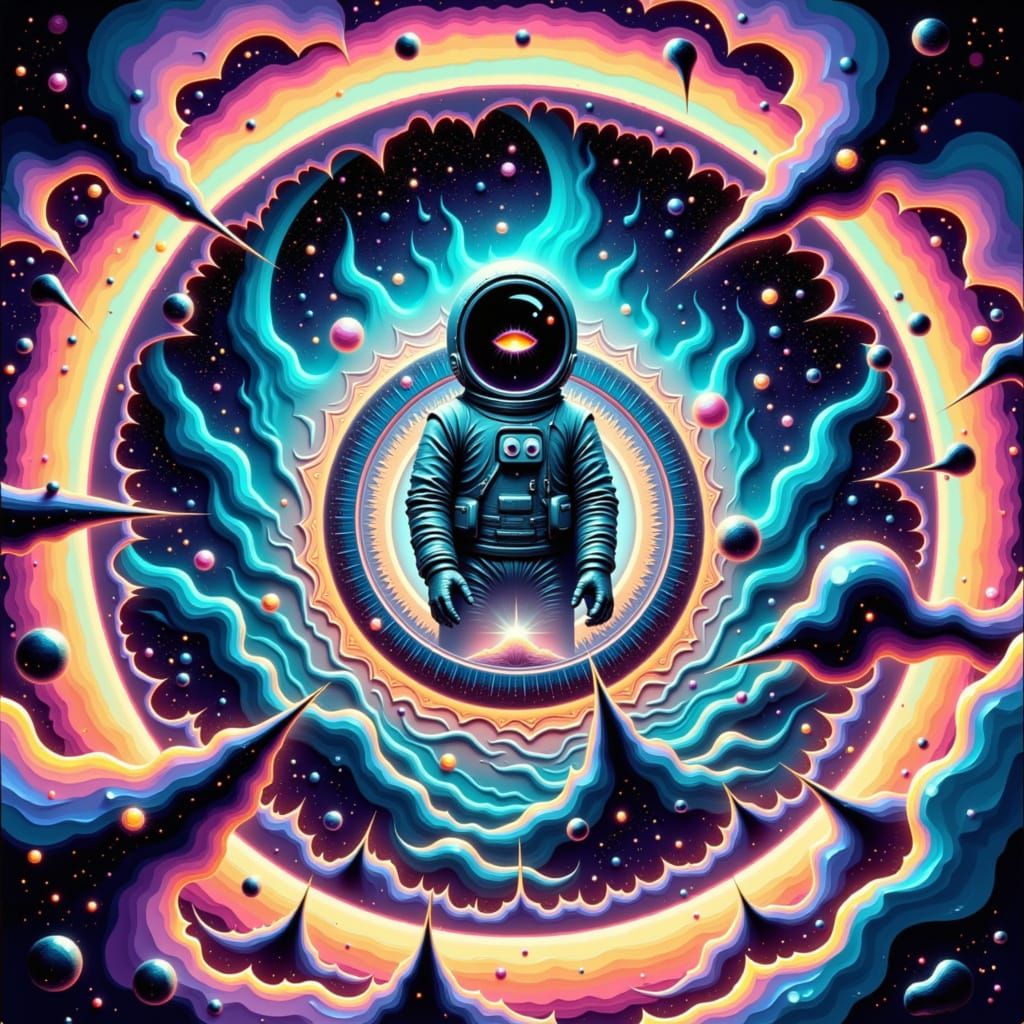 Astronaut Screaming in Eerie Nebula Galaxy