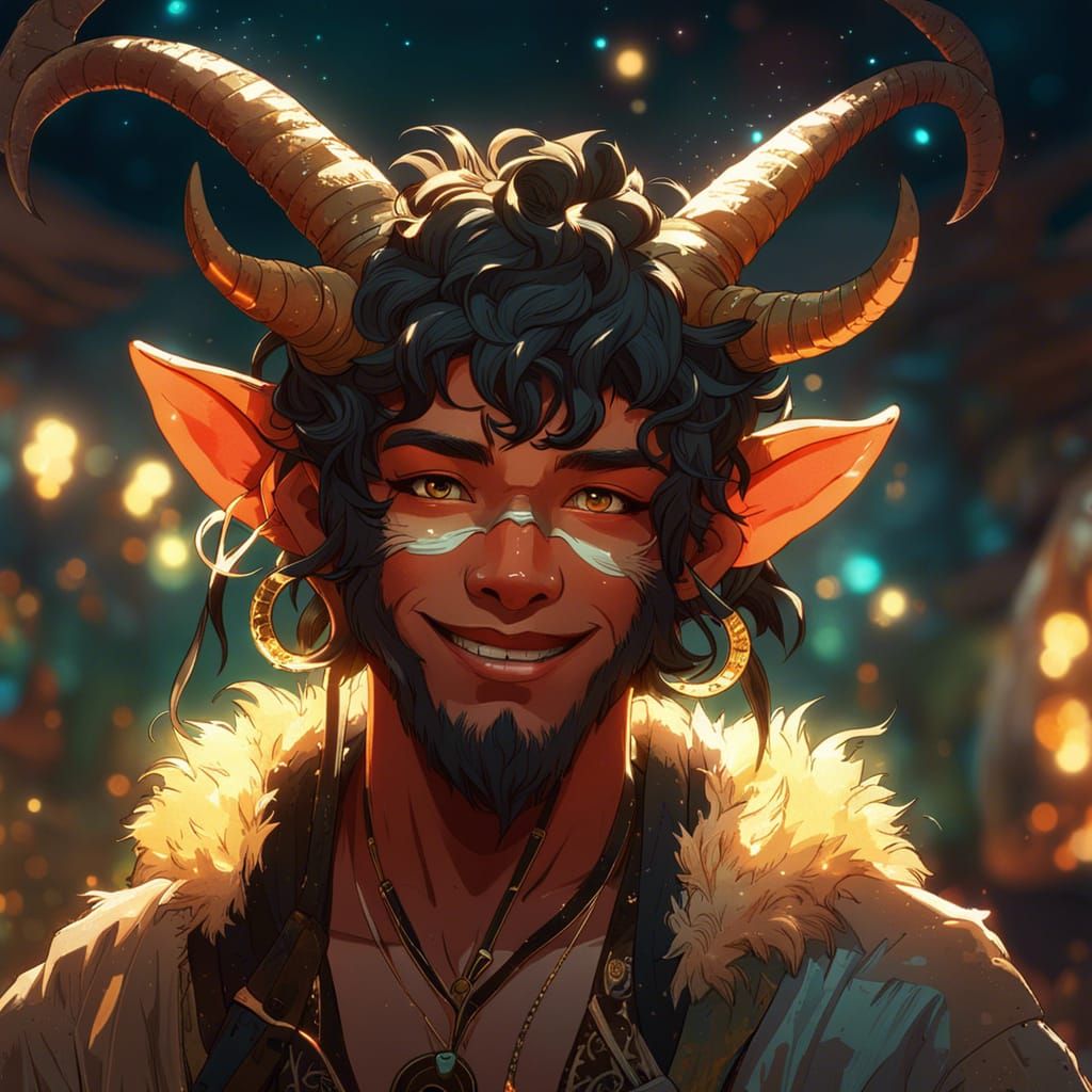 Handsome satyr/Faun bartender