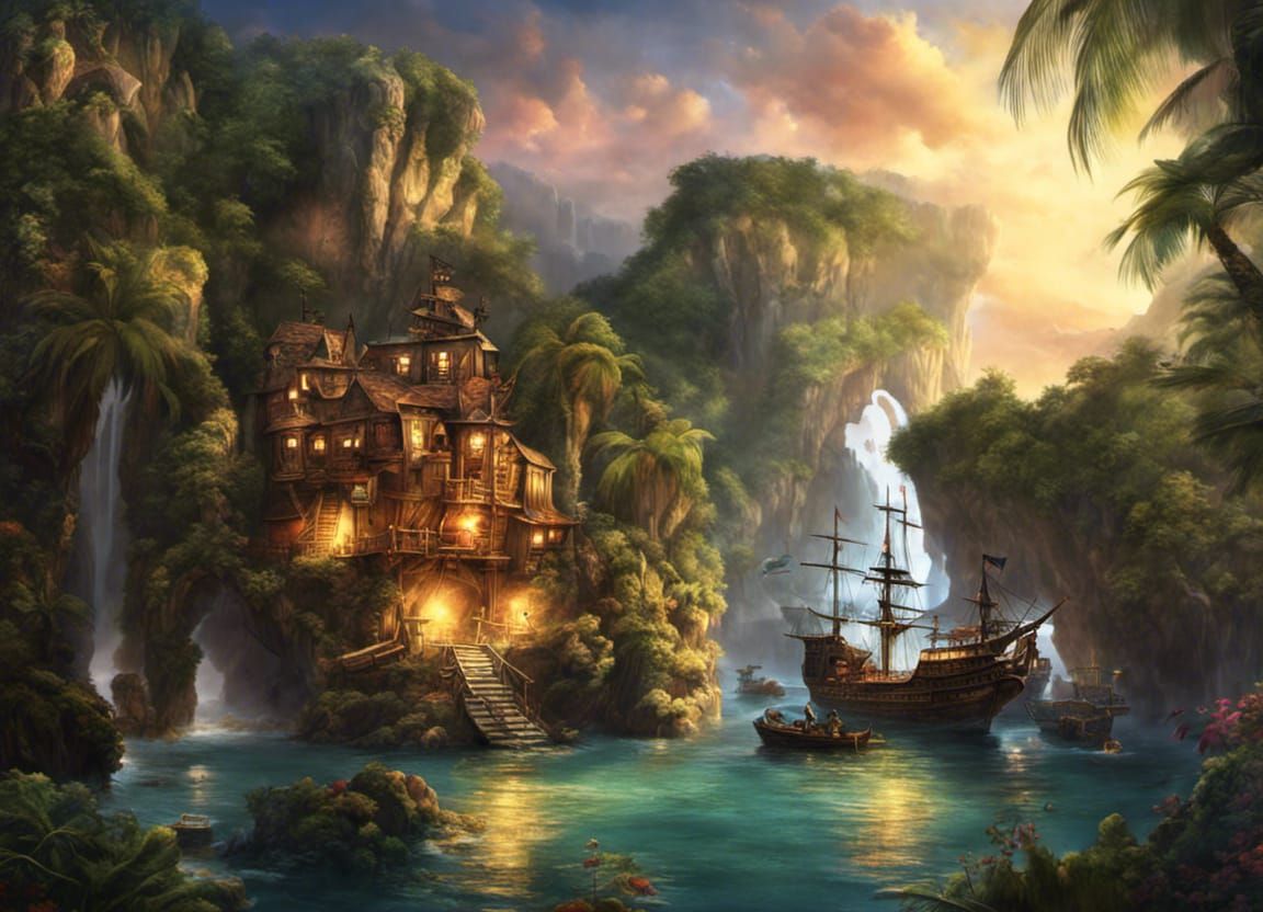 Fantasy Pirate Cove Scene