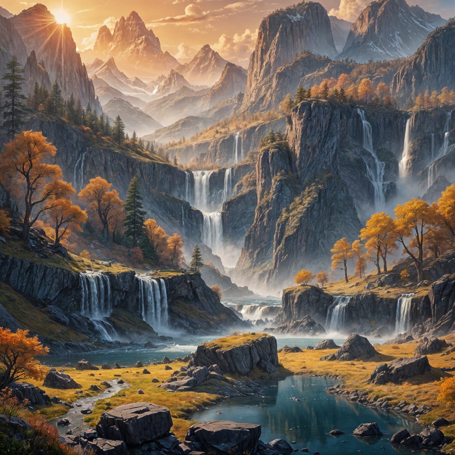 Fantastical American Landscape in Detailed Matte Painting