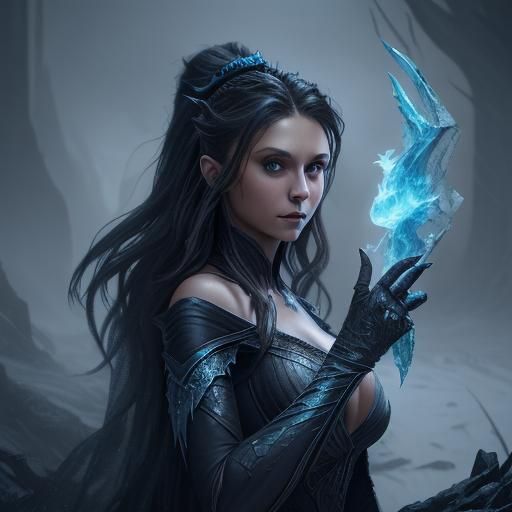 Nina Dobrev as Ice Witch: Fantasy Concept Art