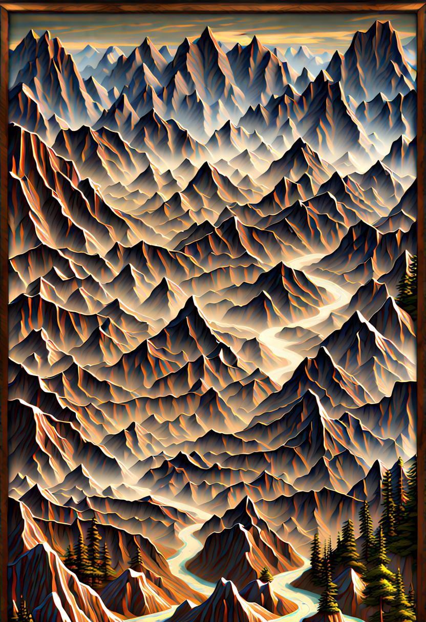 Alpine River Landscape in 3D