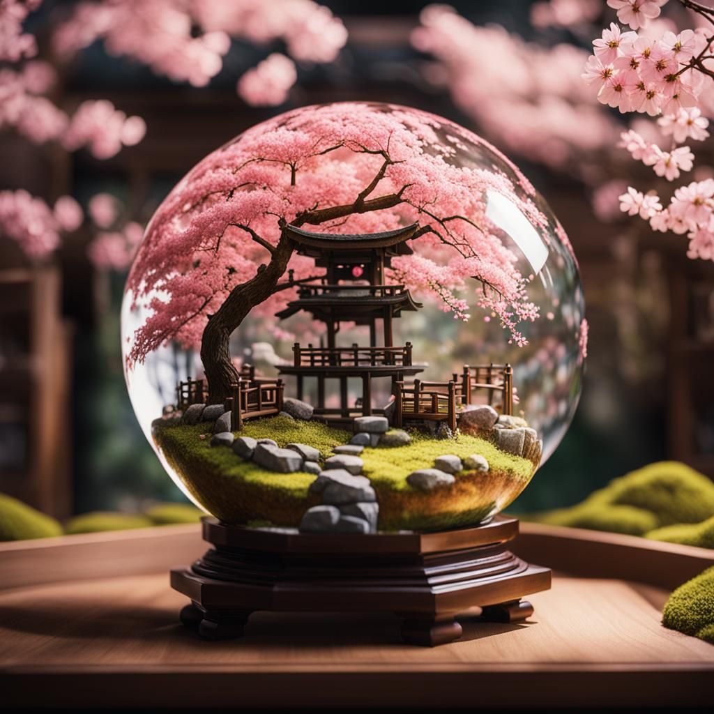 Japanese Garden in Glass Sphere: Anime Key Visual