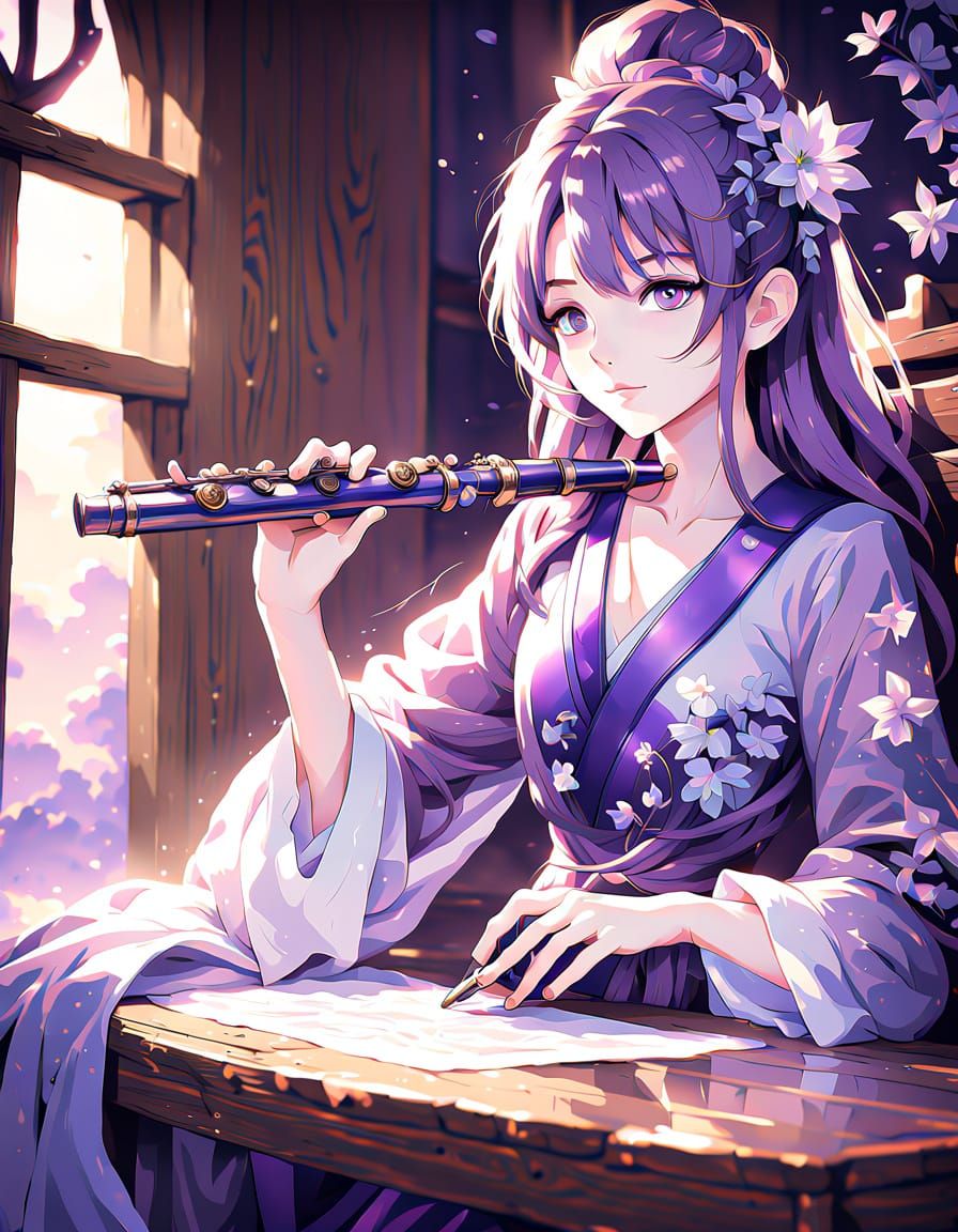 Anime Style Purple Flute