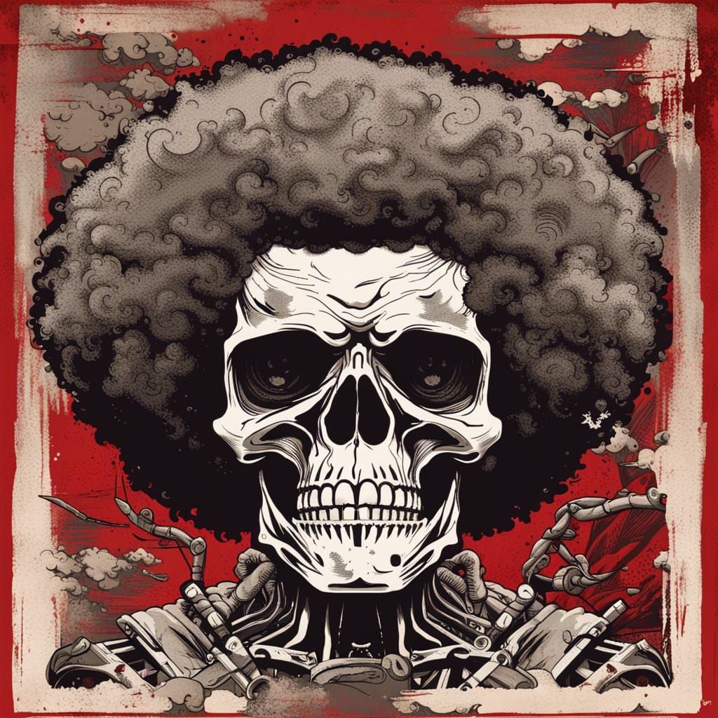 Afro Samurai Skeleton Bushido Pop Art Poster