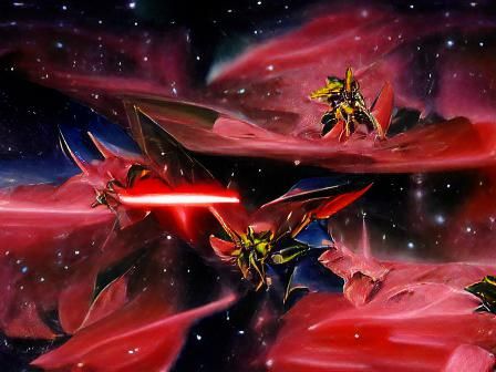 Gundam Wing Zero vs Epyon in Space Battle