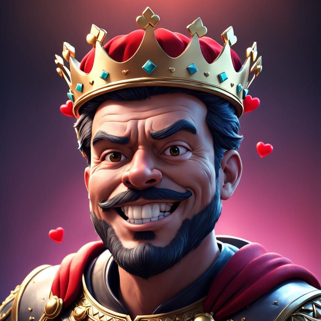 Lighthearted King with a Lustful Expression