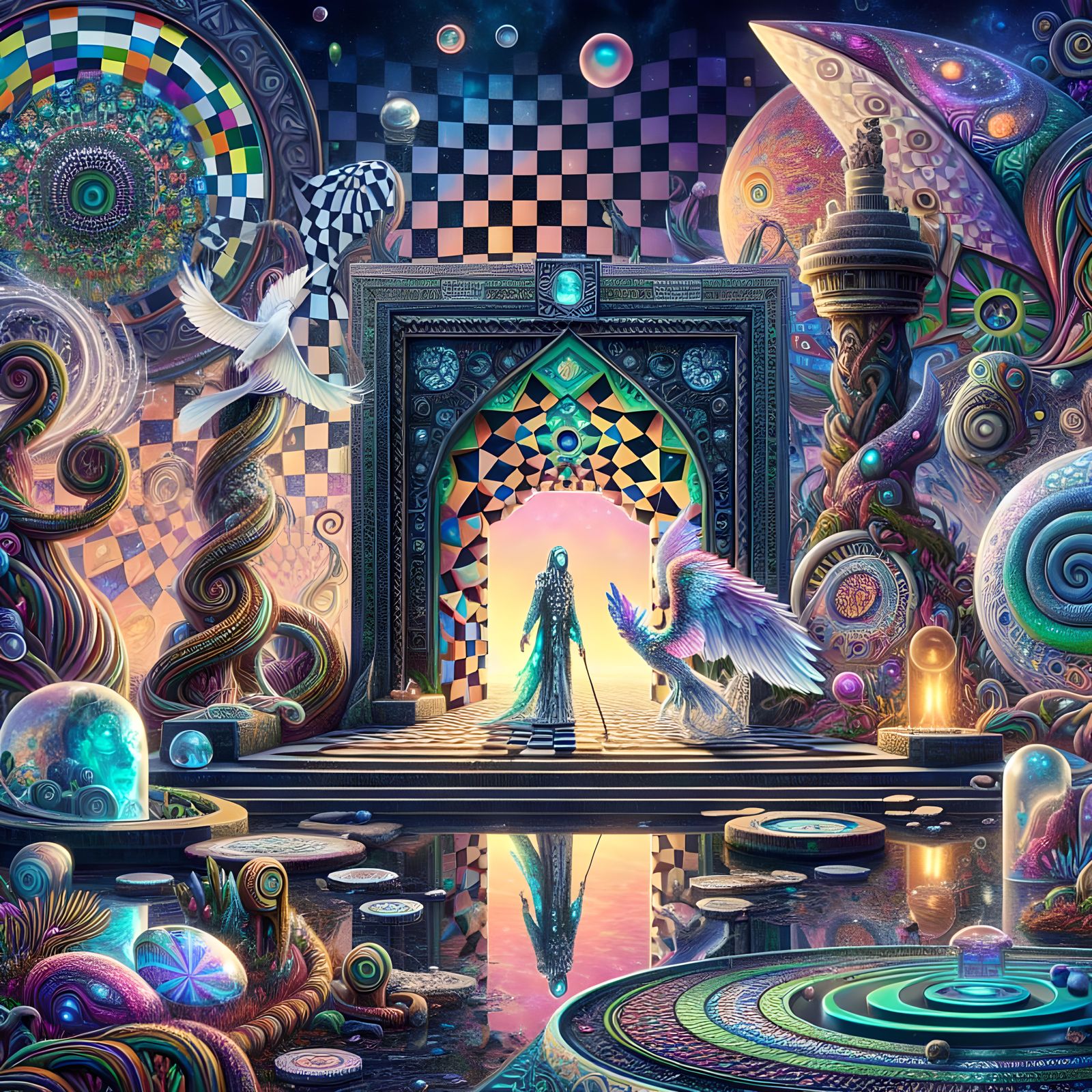 Interdimensional Nexus: A Surreal 3D Rendered Vision