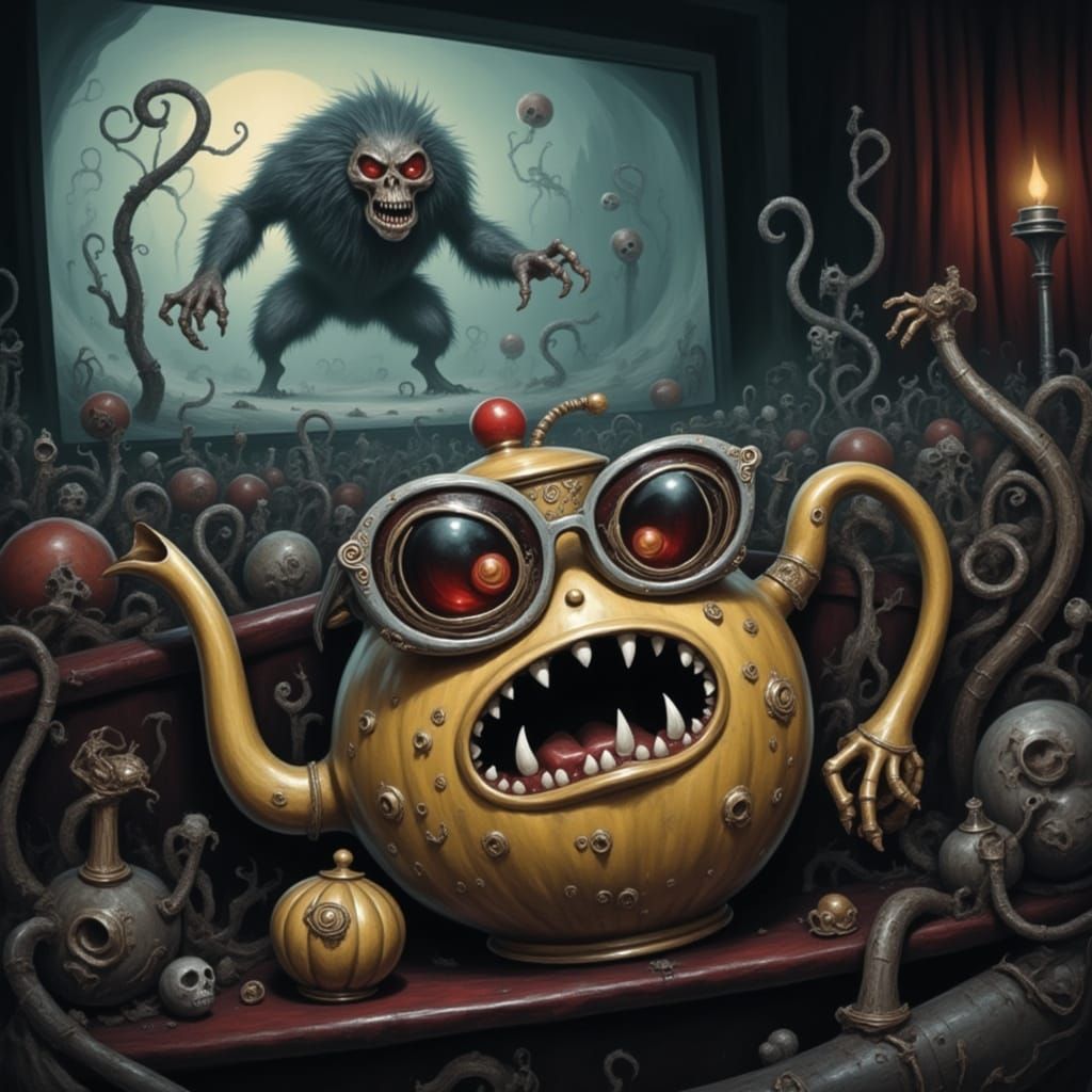 Terrified Teapot Sees Werewolf at the Cinema