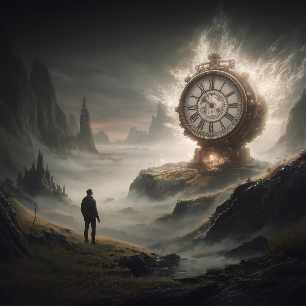 Mystical Timeless Realm Reveals Majestic Clock Creature