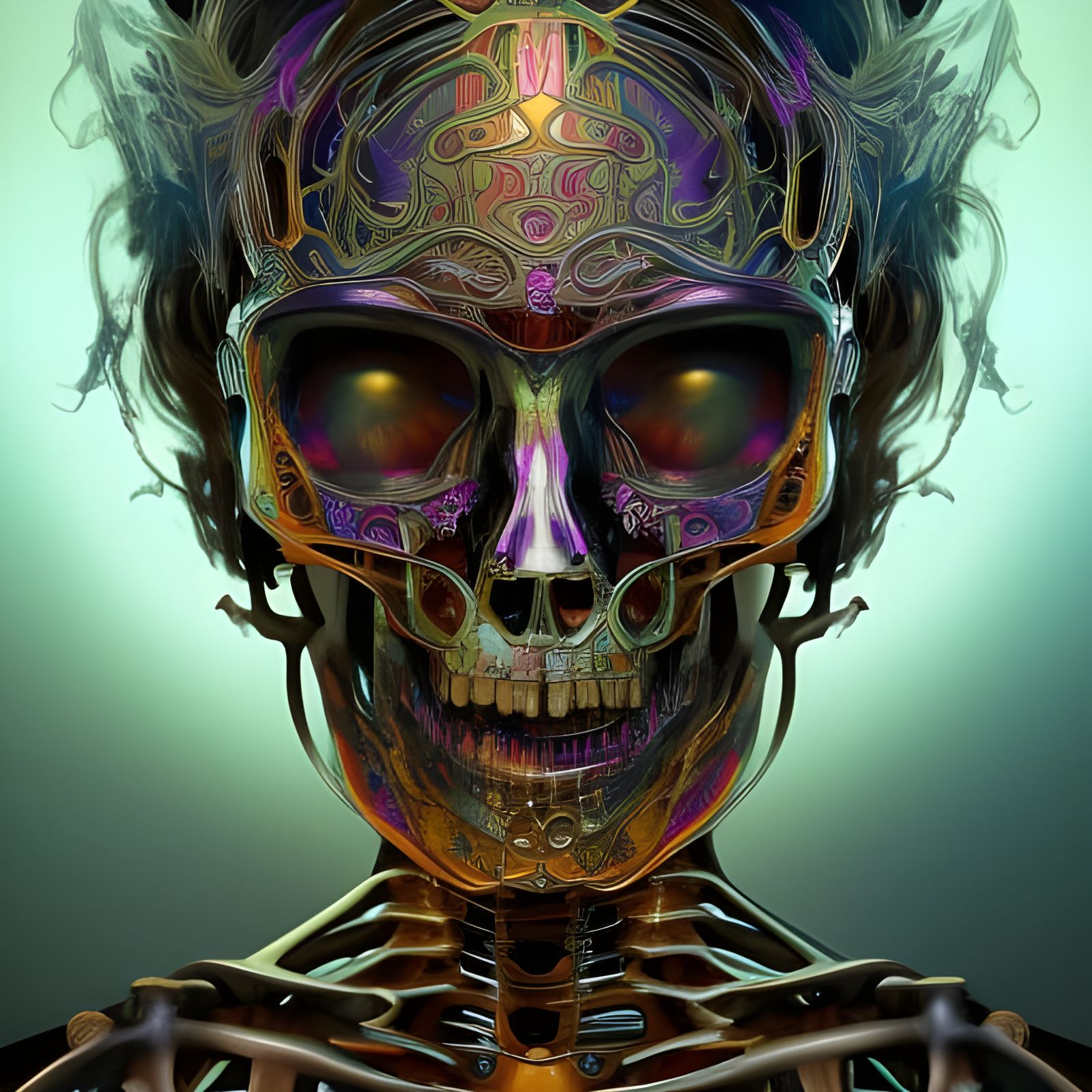 Psychedelic Metal Skeleton Disco Dance