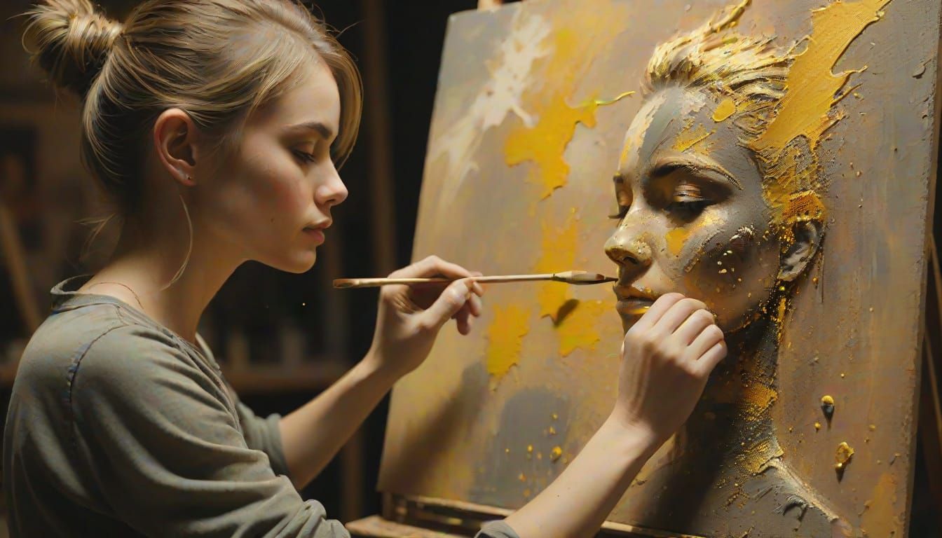 Hopepunk Artist in Studio: Tenebrism Oil Painting