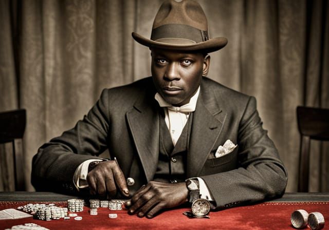 New Orleans Gambler with Revolver, Early 1900s