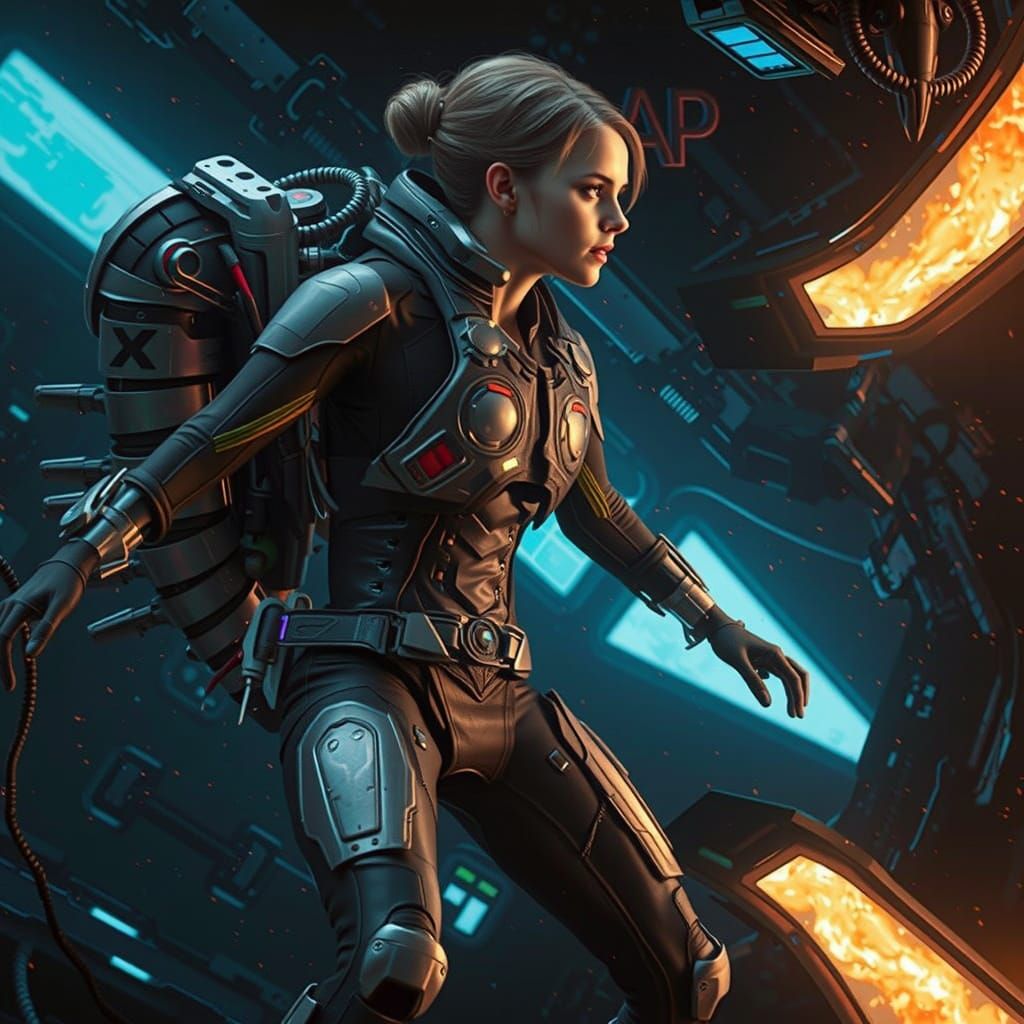 Epic Space Battle in a Dark, Gritty Alien Landscape