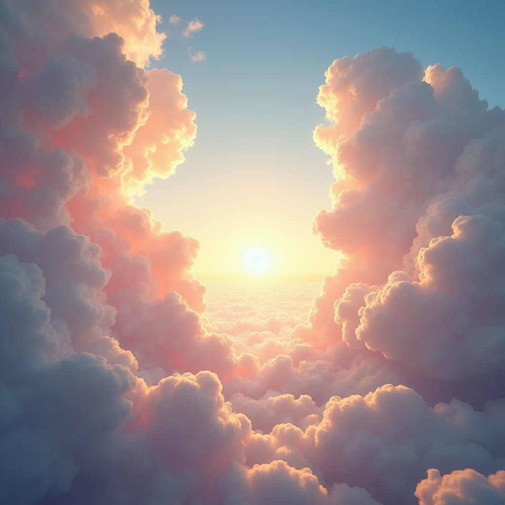 Ethereal Clouds and Light in Surrealist Style