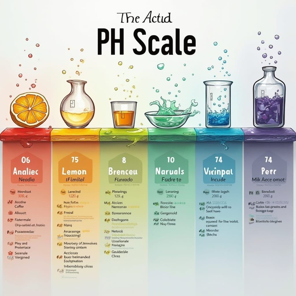 pH Scale Educational Cartel with Color Gradients