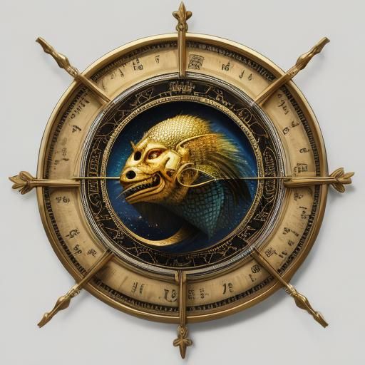 Geometric Bauhaus Fish with Golden Ratio