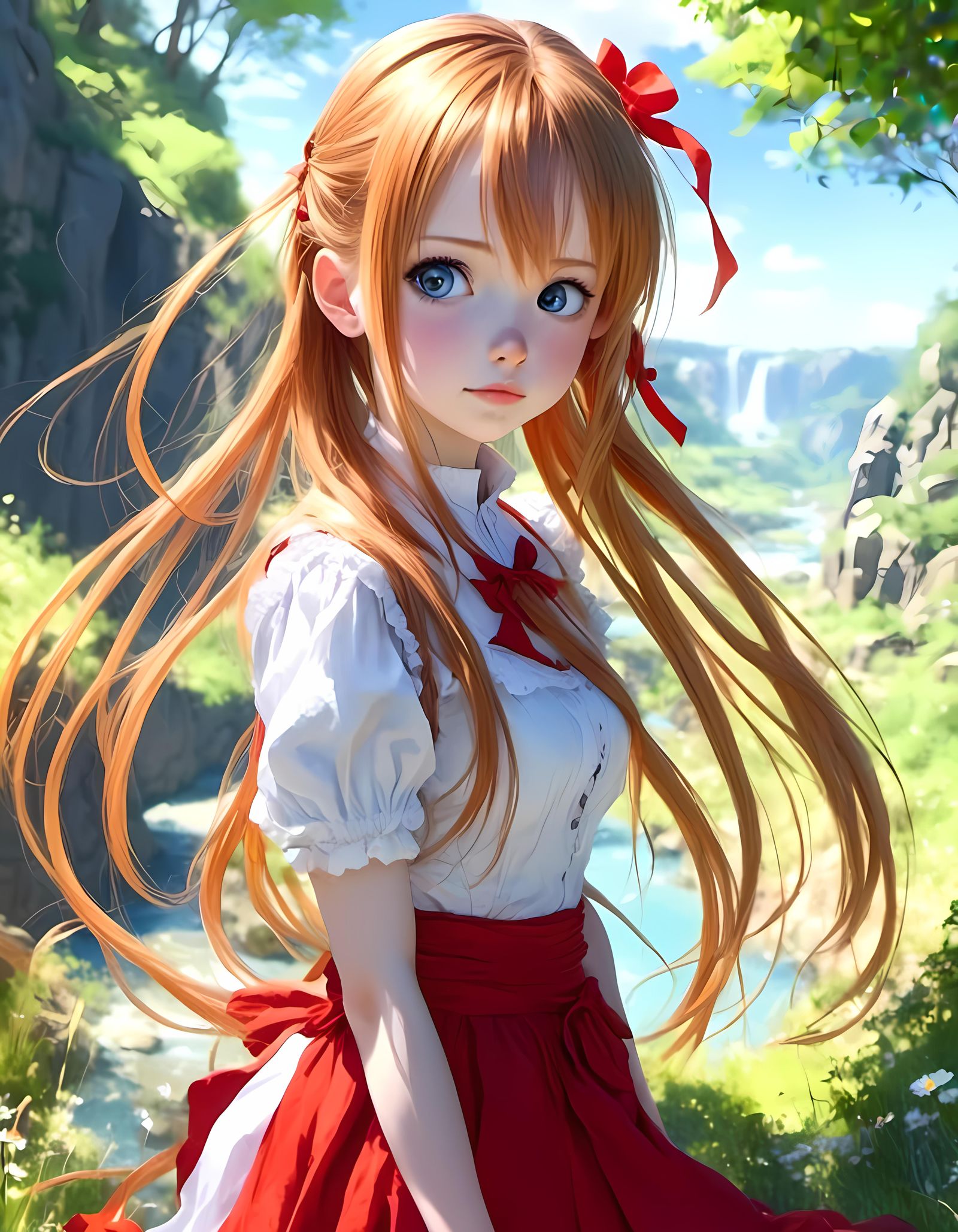 Yuuki Asuna Anime Illustration in Cell Shaded Style