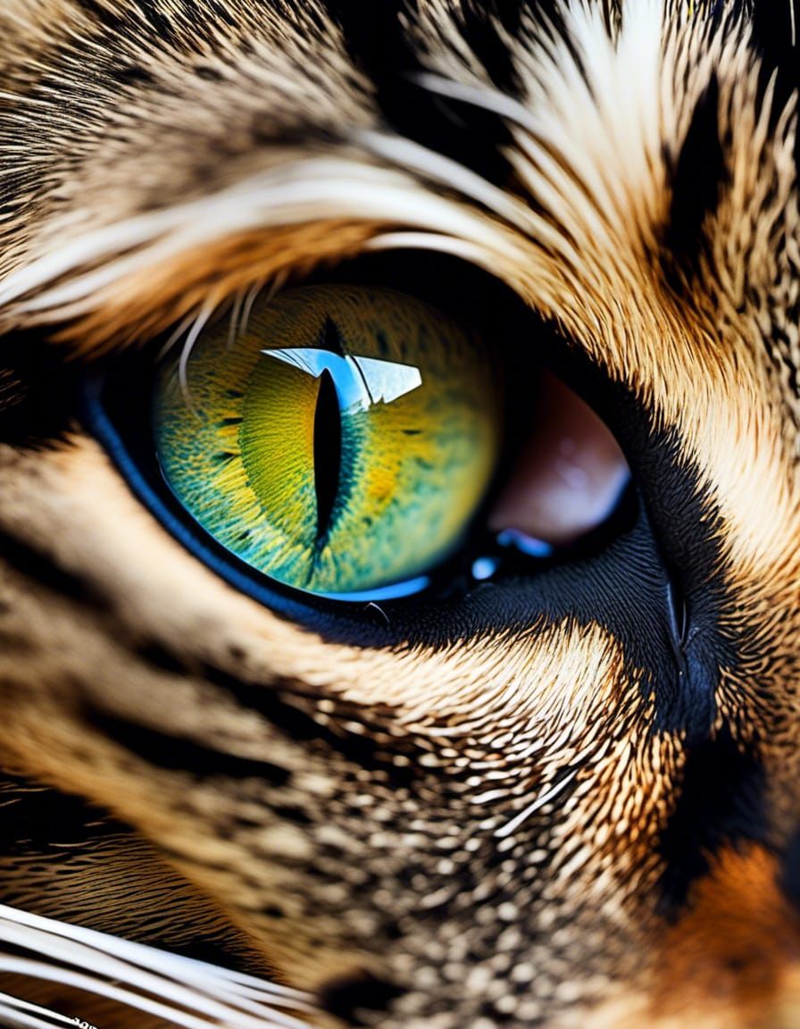 Vibrant Cat Eye Close-Up: A Stunning Feline Portrait