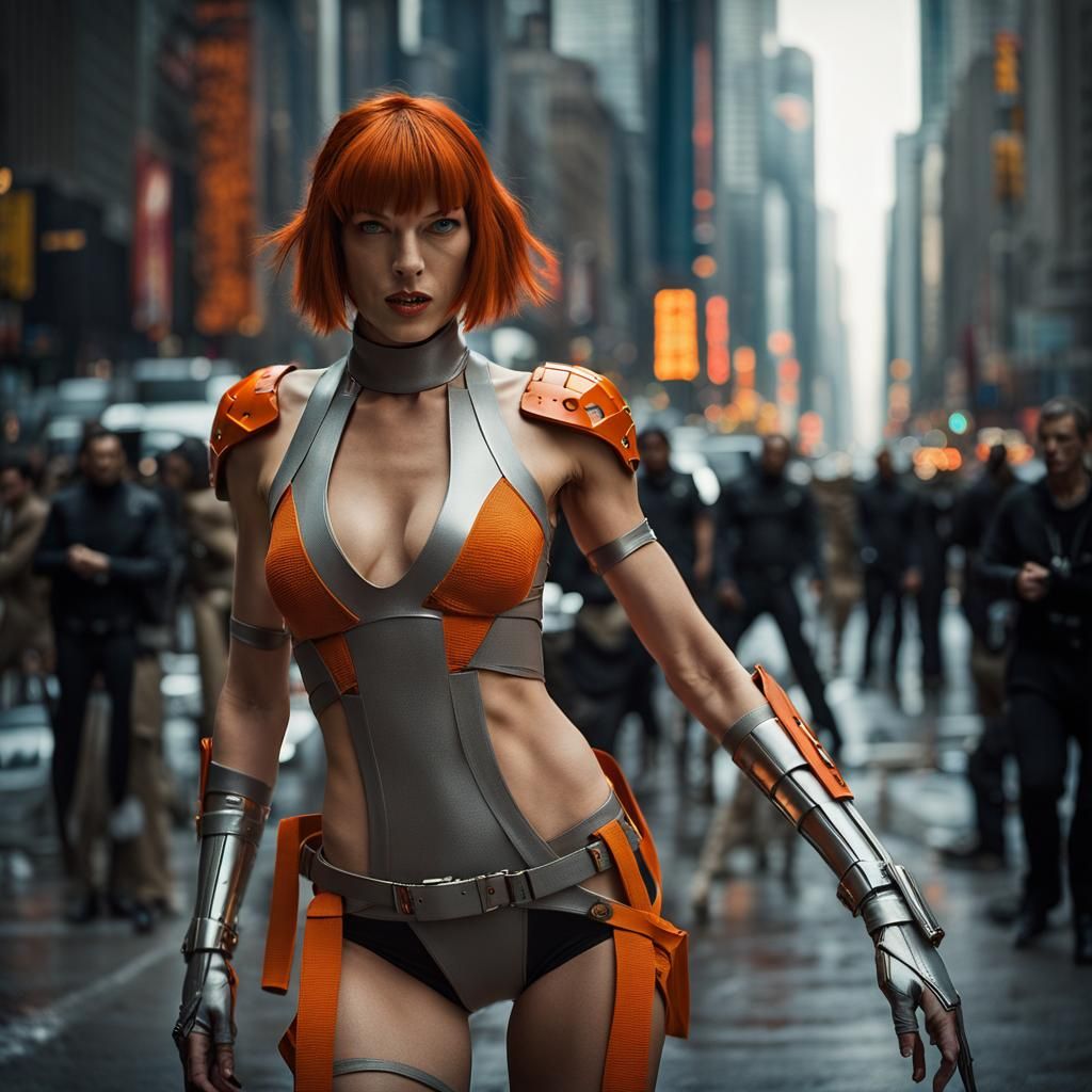 Milla Jovovich as Leeloo inspired by The Fifth Element