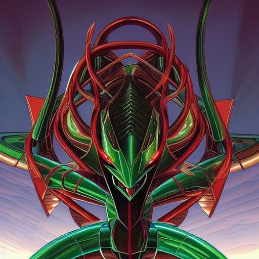 Rayquaza in Comic Book Art Style