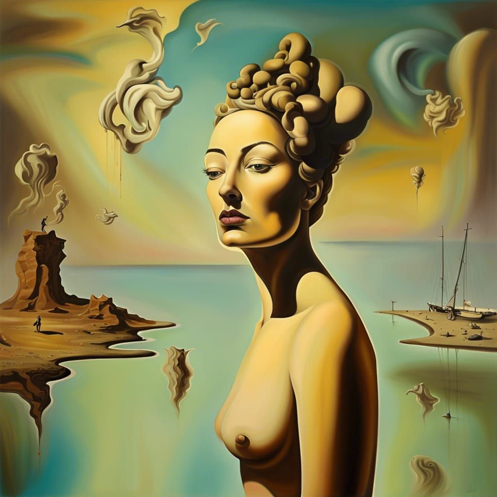 Surreal Self-Love Portrait in Dali Style