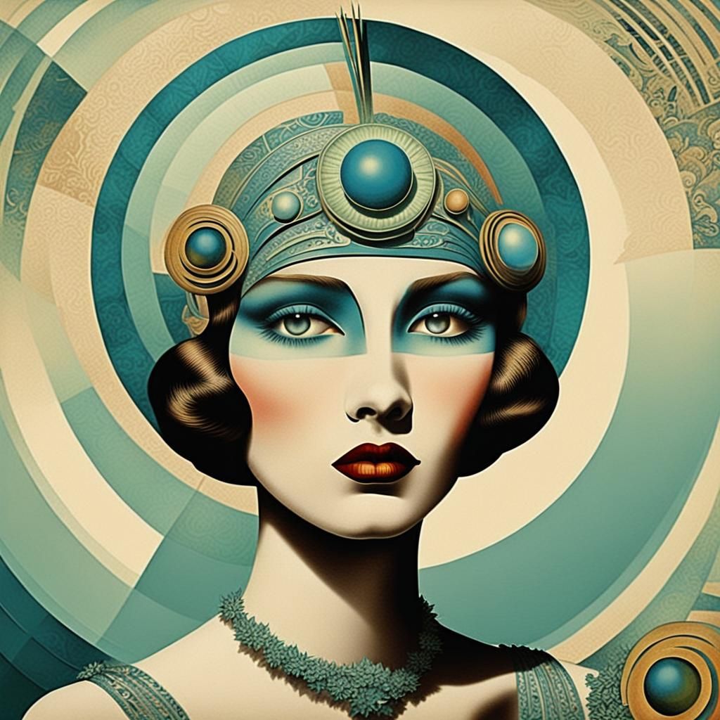 Surreal Art Deco Carte-de-Visite in a Non-Lieu Style