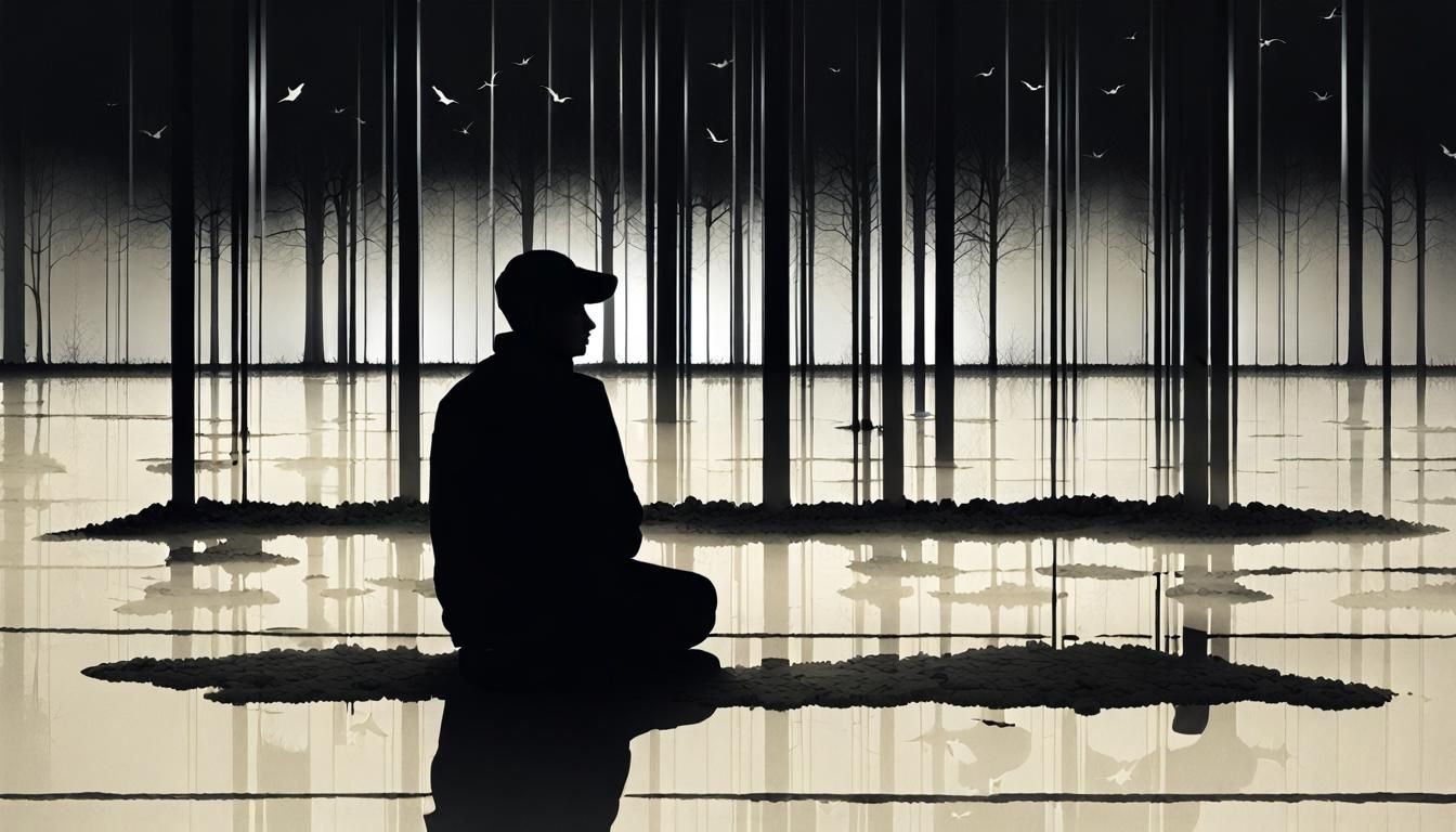 Introspective Silhouette Reflects on Youthful Memories