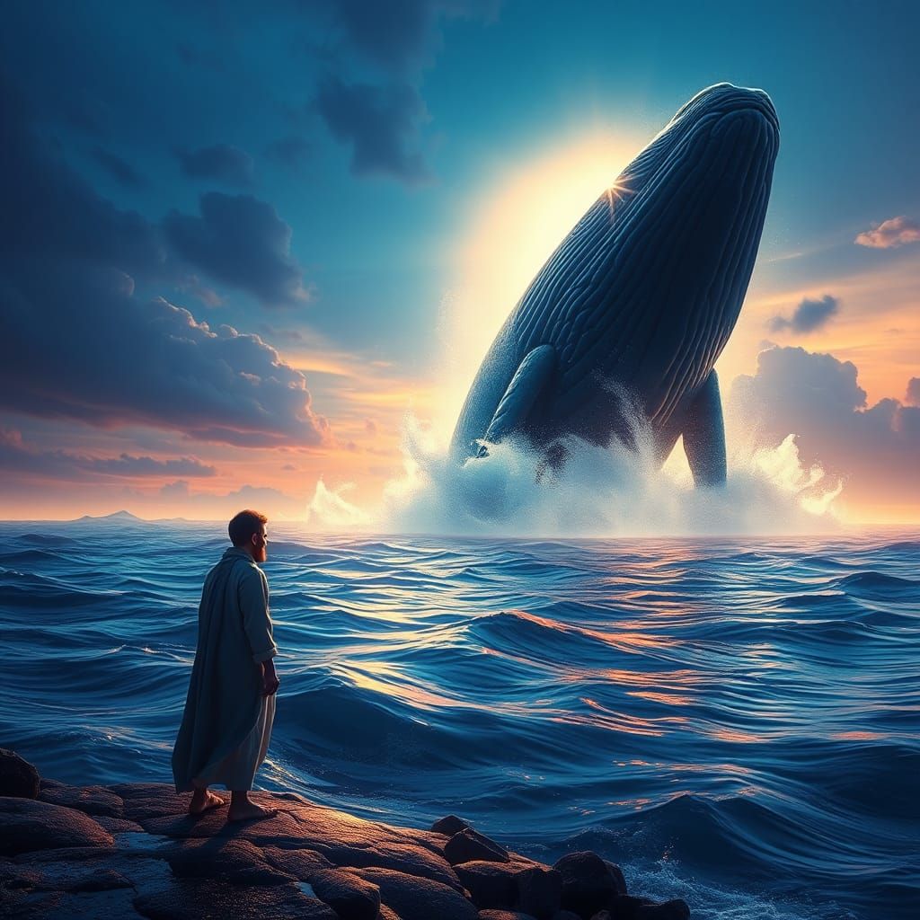 Jonah and the Whale: Digital Fantasy Art