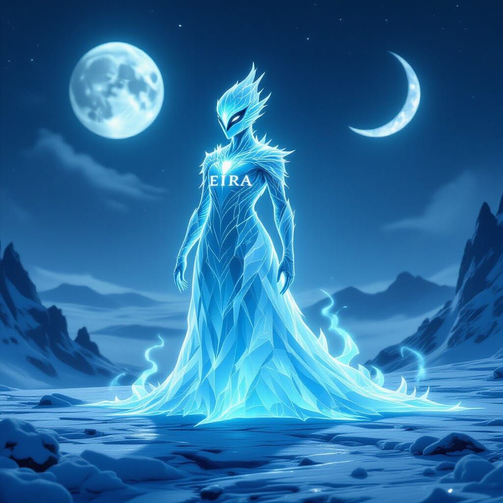 Eira The Crystalline Slime Creature Under Twin Moons