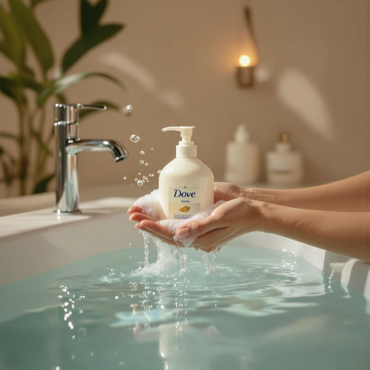 Soft Hand Washing with Dove Soap