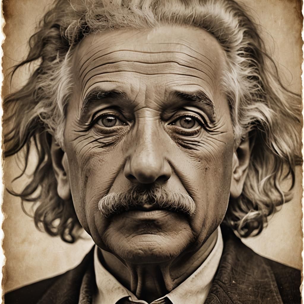 Einstein Portrait: Wisdom and History in Sepia