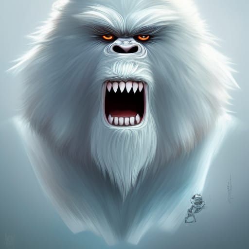 Intricate Digital Painting of a Ferocious Yeti