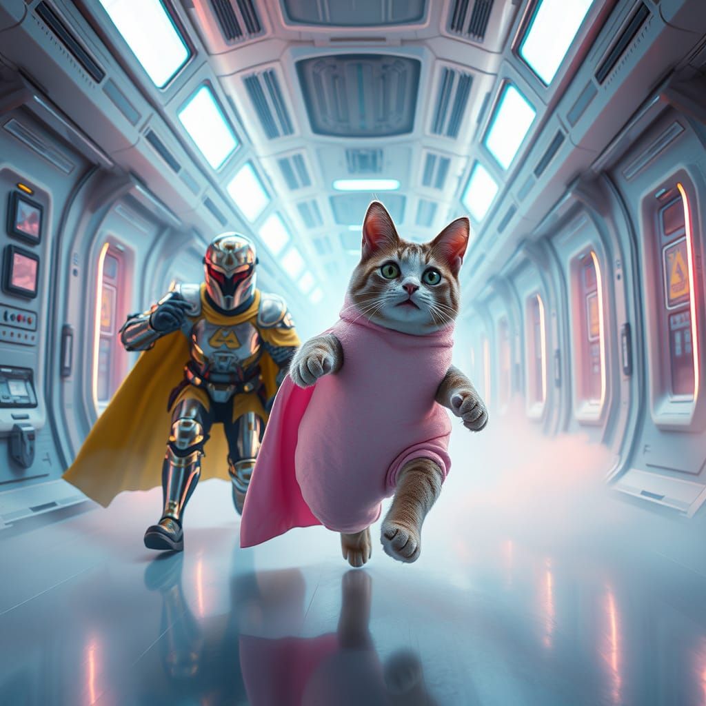 Knight & Cat Chase Marshmallow in Zero-G Space Station