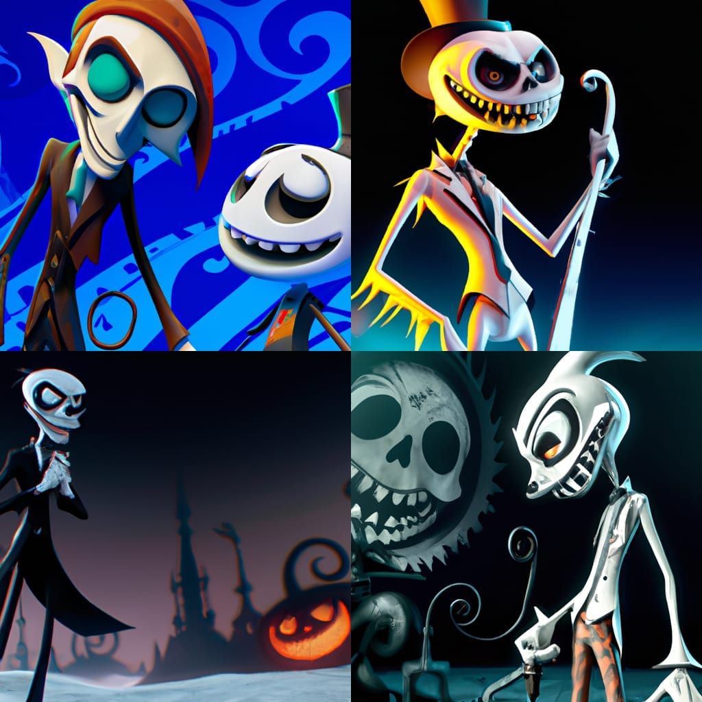 Jack Skellington Comic Book Art in 3D