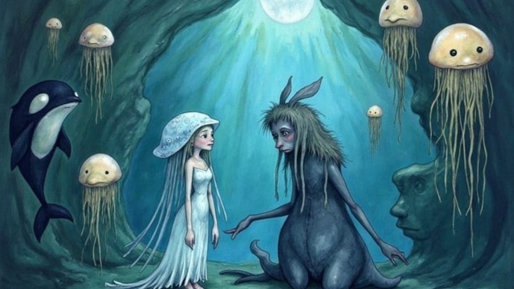 Jellyfish Princess in Underwater Palace, Miyazaki Style